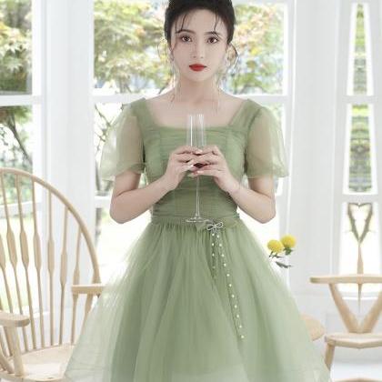 Fairy Homecoming Dress, Green Bridesmaid..