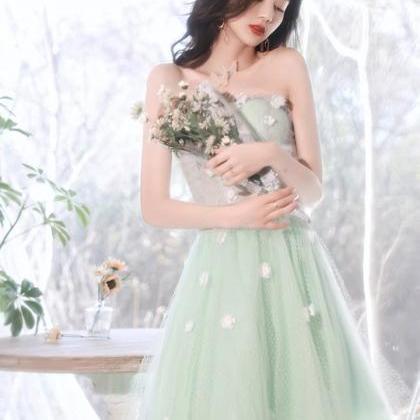 Strapless Prom Dress, Fairy Bridesmaid Dress,..