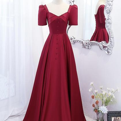 Satin Dress, Princess Dress, Red Evening..
