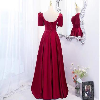 Satin Dress, Princess Dress, Red Evening..