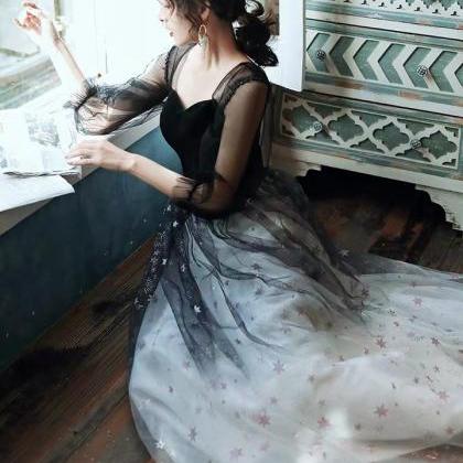 Long Sleeve Evening Dress, Fairy, Dream Sky..