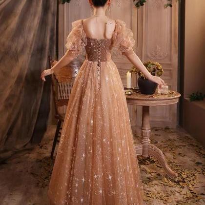 Champagne Prom Dress, Light Luxury Party Dress,..