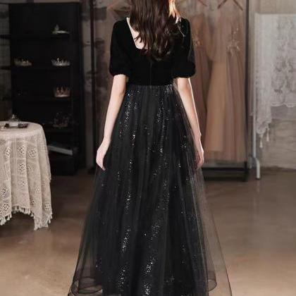 Temperament Dress, Light Luxury Prom Dress, Black..