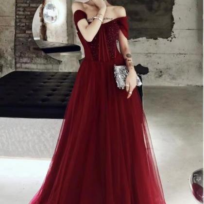 Heavy Hand-beaded Prom Dress, Red Dress,..