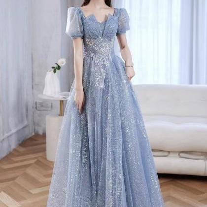 Blue Sky Prom Dress, Simple Elegant Dress,custom..