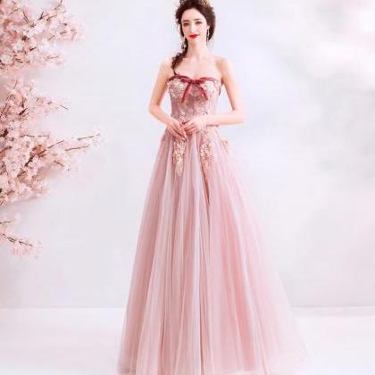 Temperament Famous Dress, Pink Prom Dress, Cute..