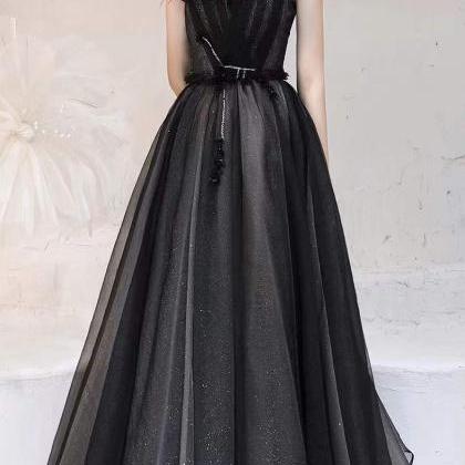 Black Formal Dress, Simple , Generous Party Dress,..