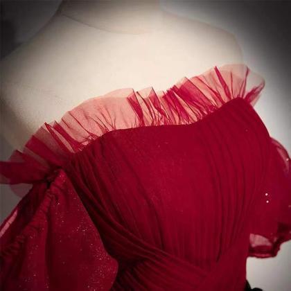 Off Shoulder Evening Dress, Fairy Dress,red Promd..