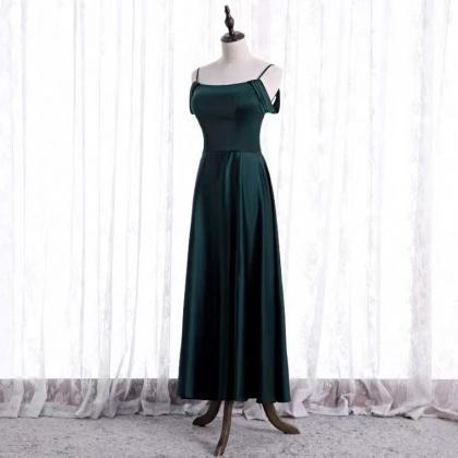 Green dress, light luxury satin dre..