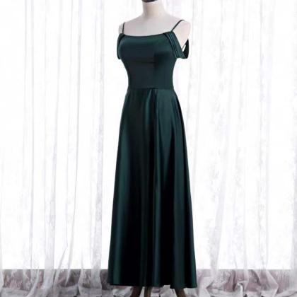 Green dress, light luxury satin dre..