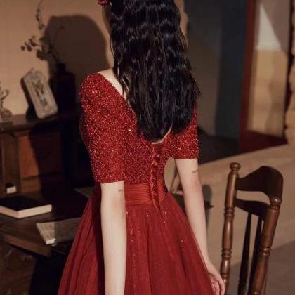 Red Evening Dress, Charming Prom Dress,custom Made