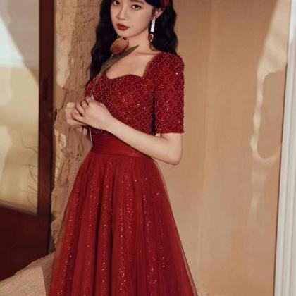 Red Evening Dress, Charming Prom Dress,custom Made