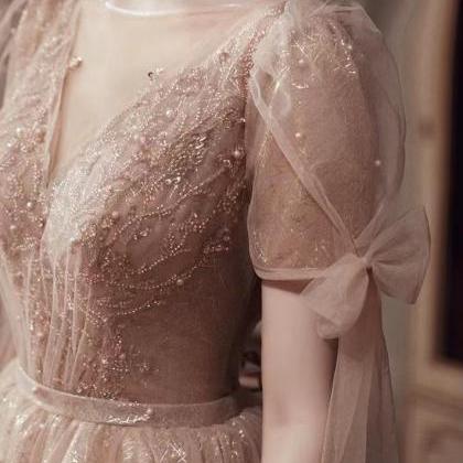 Champagne Evening Dress, Class Prom Dress, Fairy..