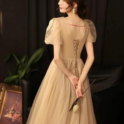 Classy Bridesmaid Dress, V-neck Prom Dress,..