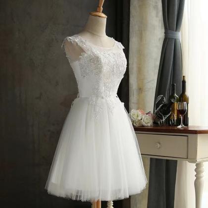 Lace Bridesmaid Dresses, Short, Slim White Dress,..