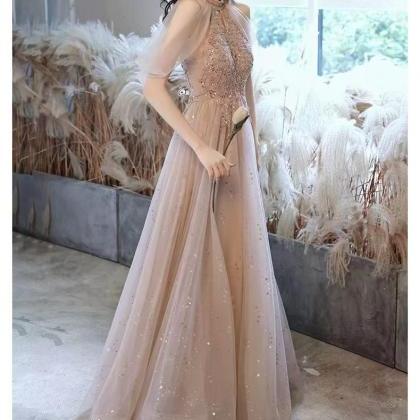 Champagne evening dresses, fairy br..