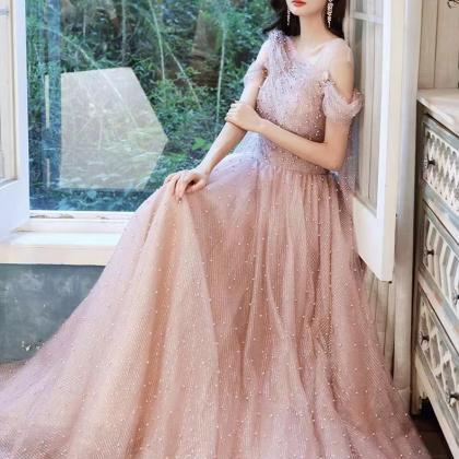 Pink Evening Dress, Elegant Birthday Fairy Dress,..