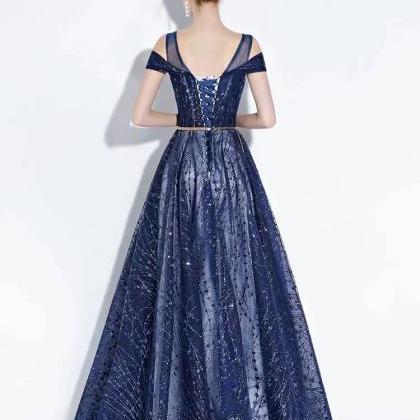 Long, Elegant Evening Dress, Blue Party Dress,..