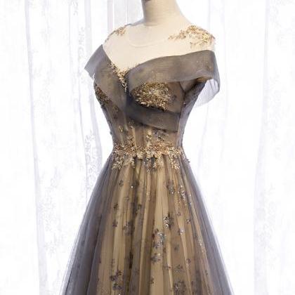 Elegant Prom Dress, Shiny Sequin Evening..