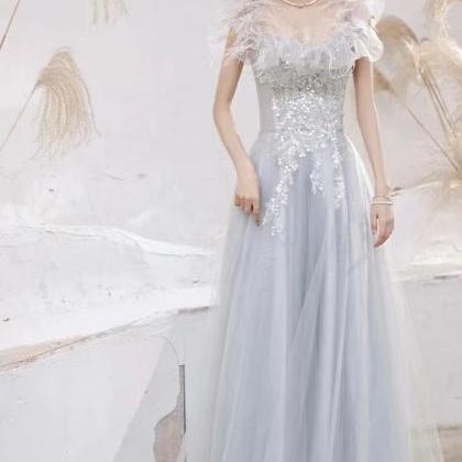 Fashion,feather Evening Dress, Birthday Fairy Prom..