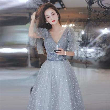 Fairy Prom Dress, Temperamental Grey Party Dress,..