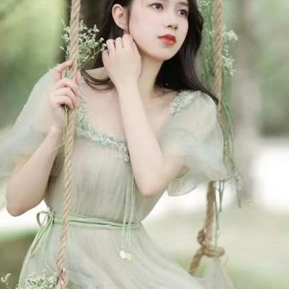 Light Green Evening Dress, Daily Fairy Dress,..