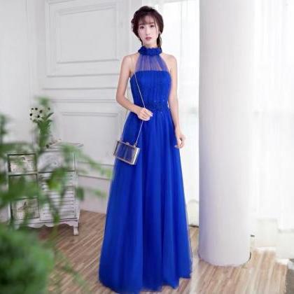 Hater Neck Prom Gown, Simple Bridesmaid Dress,..