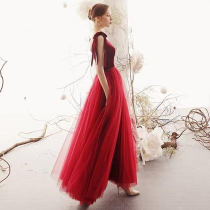Red Butterfly Evening Dress, Sexy Back Prom Dress,..