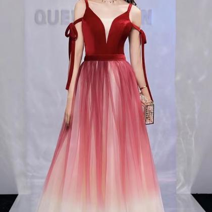 Elegant Navy/red Dress, Stylish Prom Dress,..