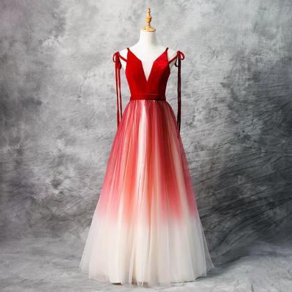 Elegant Navy/red Dress, Stylish Prom Dress,..
