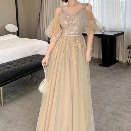 Gold Bridesmaid Dress, Sorority Party Dress ,..