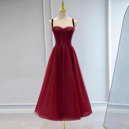 Cute Prom Dress,red Party Dress, Spaghetti Strap..