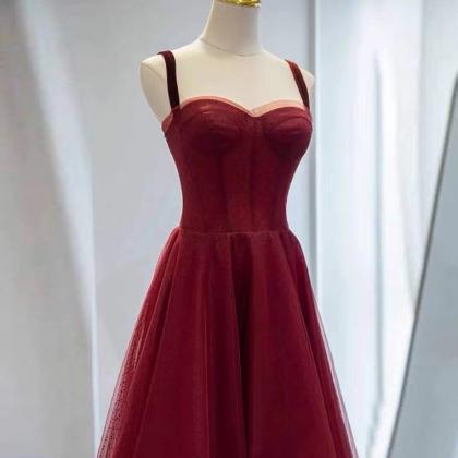 Cute Prom Dress,red Party Dress, Spaghetti Strap..
