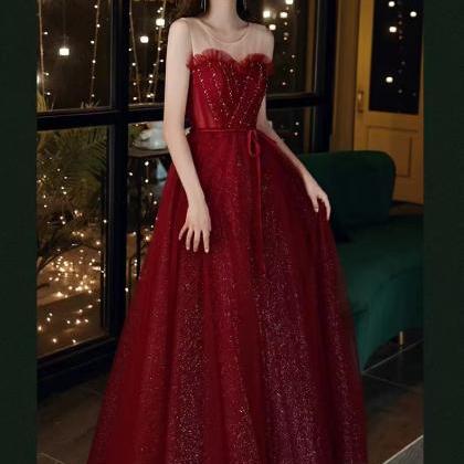 Elegant Prom Dress,red Dress,formal Party..