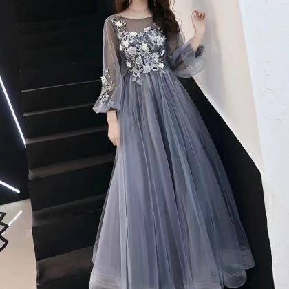 Elegant Fairy Dress, Long Sleeves Palace Prom..