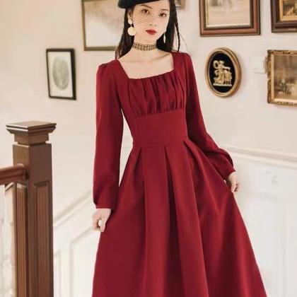 Vintage Prom Dress , Red Dress, Elegant Party..