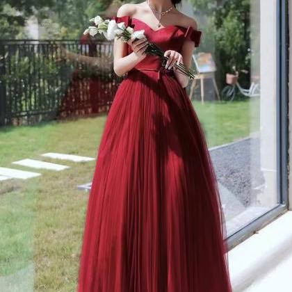Red Prom Dress,off Shoulder Party Dress,custom..