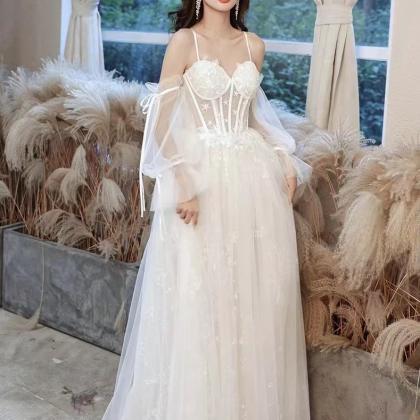 White Prom Dress,off Shoulder Party Dress,fairy..