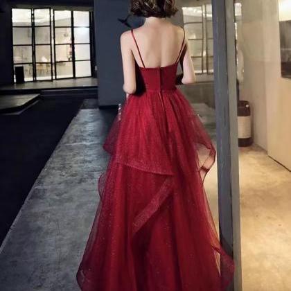 Red Prom Dress,spaghetti Strap Party Dress,sexy..