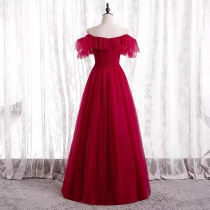 Red Prom Dress,off Shoulder Party Dress,chic Prom..