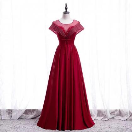 Red Prom Dress,formal Party Dress, Satin Evening..