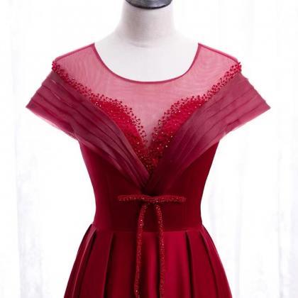 Red Prom Dress,formal Party Dress, Satin Evening..