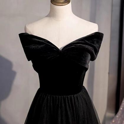 Black Midi Dress, Off-shoulder Birthday..