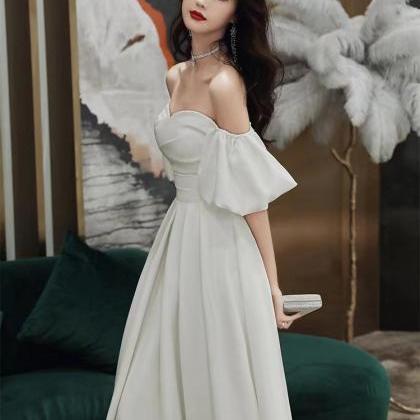 White Dress, Temperament Evening Dress, Off..