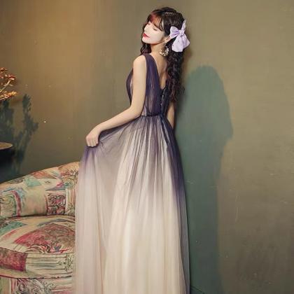 V-neck party dress, purple dream dr..