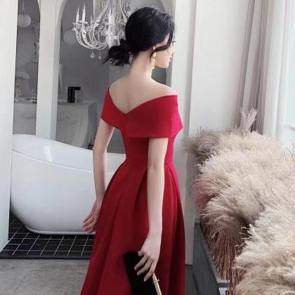 Red Homecoming Dress , Off Shoulder Party Dress,..