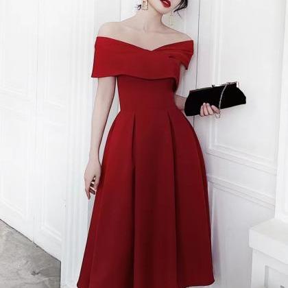 Red Homecoming Dress , Off Shoulder Party Dress,..