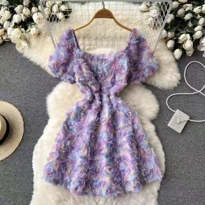 Fairy Dress,floral Dress , Cute Floral Waist-in..
