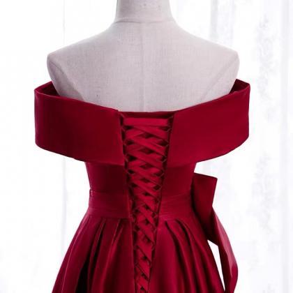 Off Shoulder Prom Dress,red Party Dress,custom..