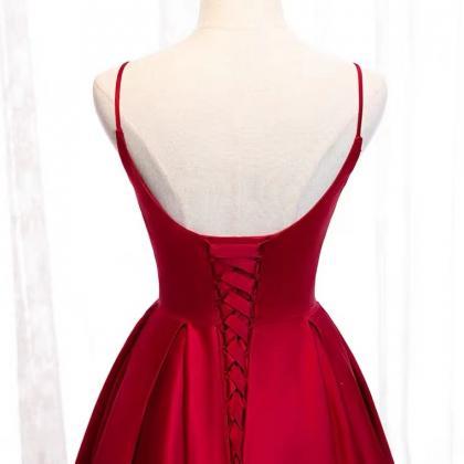 Summer,,spaghetti Strap Midi Dress,red Party..